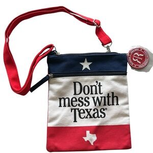 Robin Ruth " Dont't mess with Texas" red white and blue crossbody